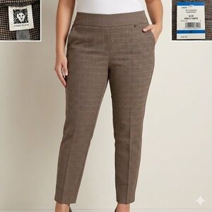 Anne Klein Brown and Black Checked Men's Dress Pants